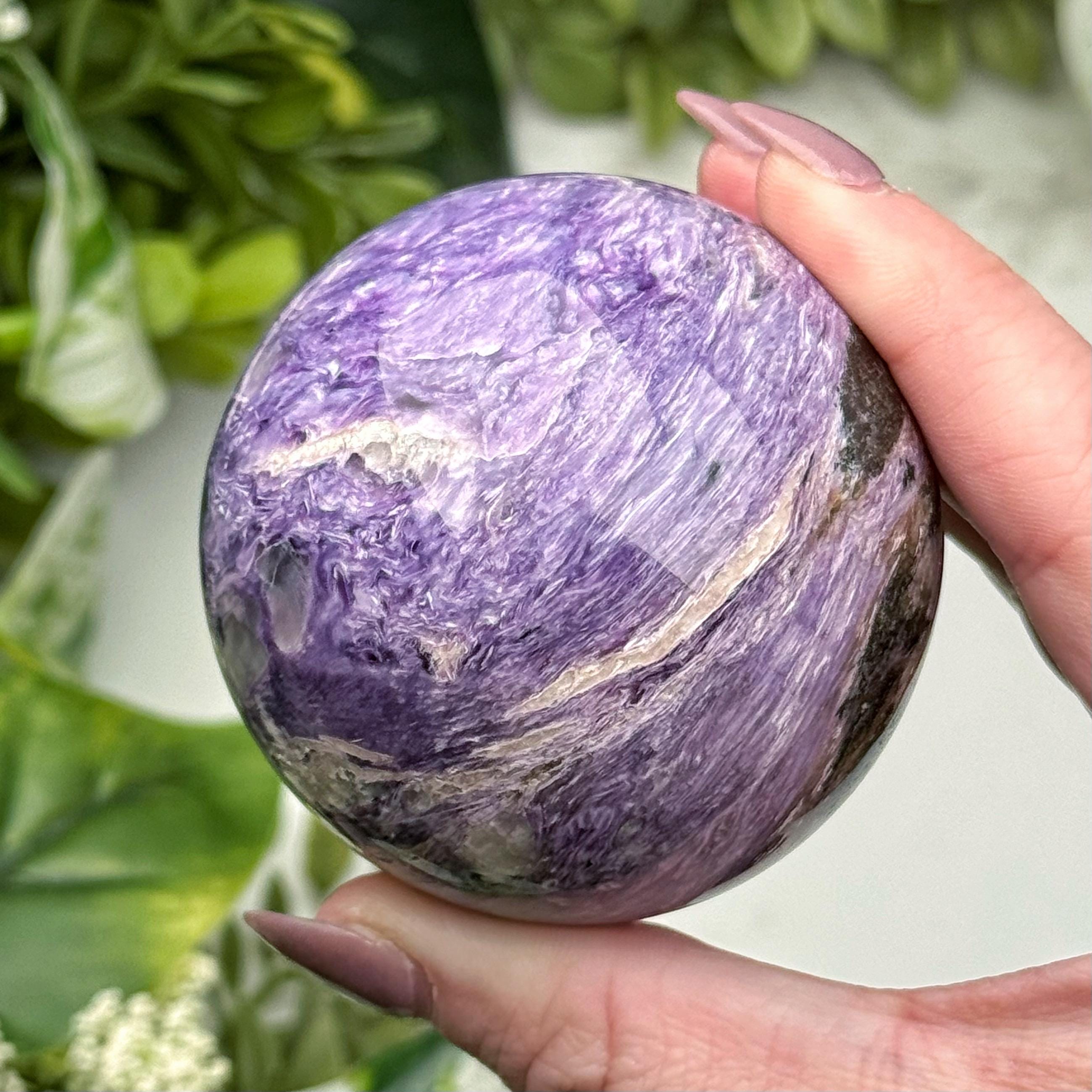 Charoite Sphere | 59mm | - #5 (polished Purple Crystal Ball, Crown Chakra, Healing Stone, Balance) Charoite Sphere | 59mm | - #5 (polished Purple Crystal Ball, Crown Chakra, Healing Stone, Balance)