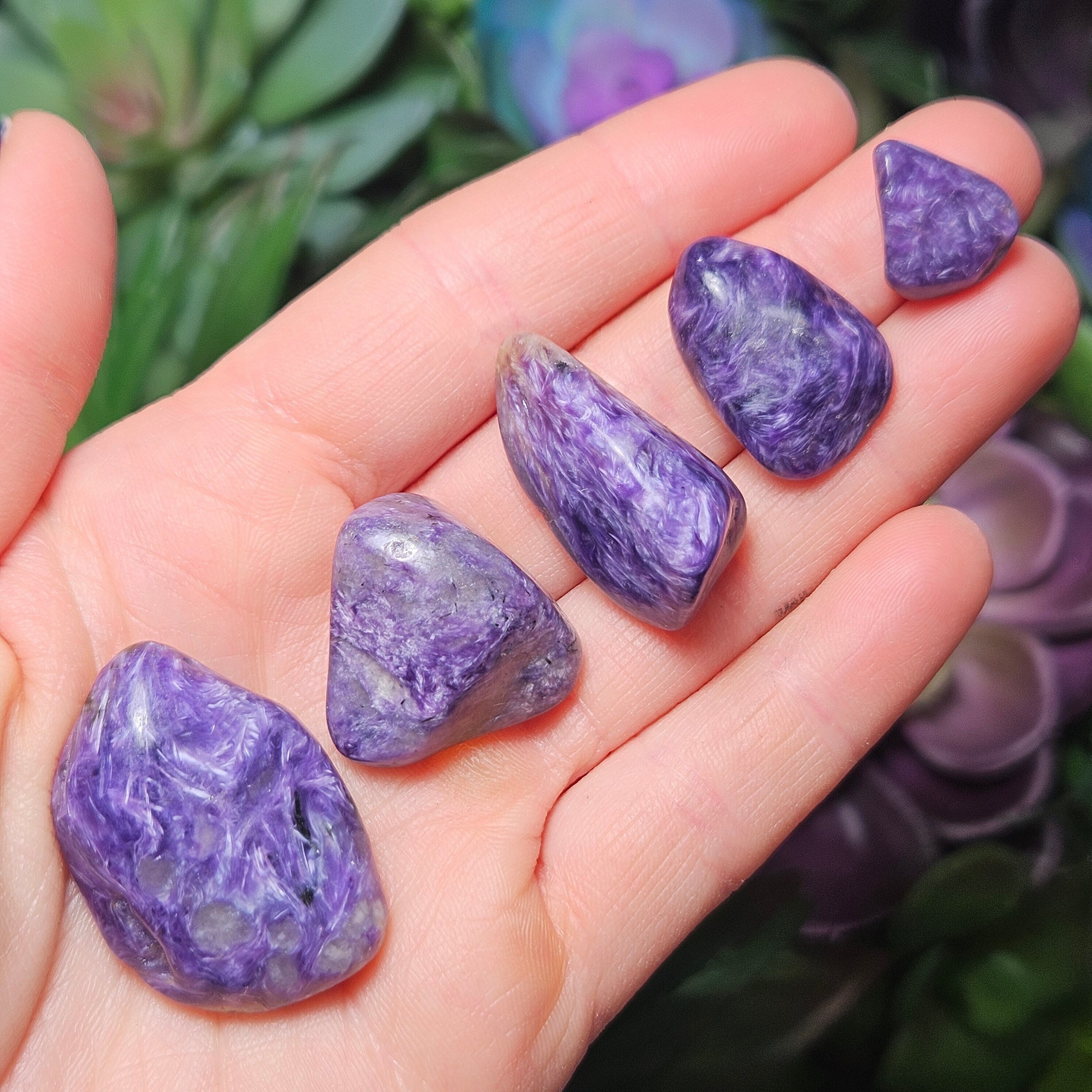 Charoite Crystal - Charoite Stone - Tumbled Charoite - Charoite Tumbled - Purple Charoite - Charoite Chips - Charoite - Polished Charoite