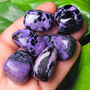 Polished Charoite Crystal – Purple & Black Tumbled Stone