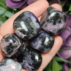 Tumbled Charoite Crystal, B Grade Dark Charoite Stone Specimen
