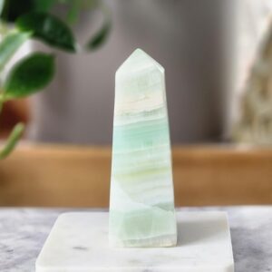 CHRISTMAS SALE*** Pistachio Calcite Crystal Tower, Natural Gemstone