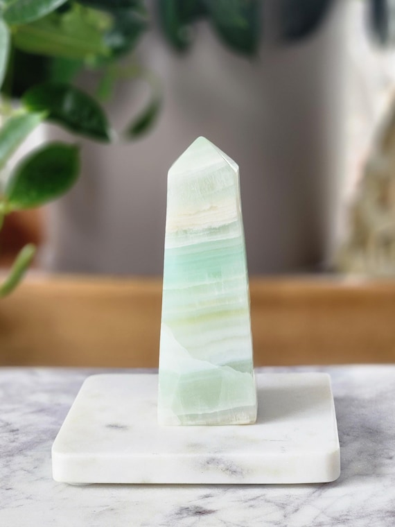 Christmas Sale*** Pistachio Calcite Crystal Tower, Natural Gemstone