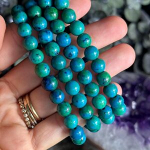 8mm Chrysocolla Bracelet, Gemstone Bracelet