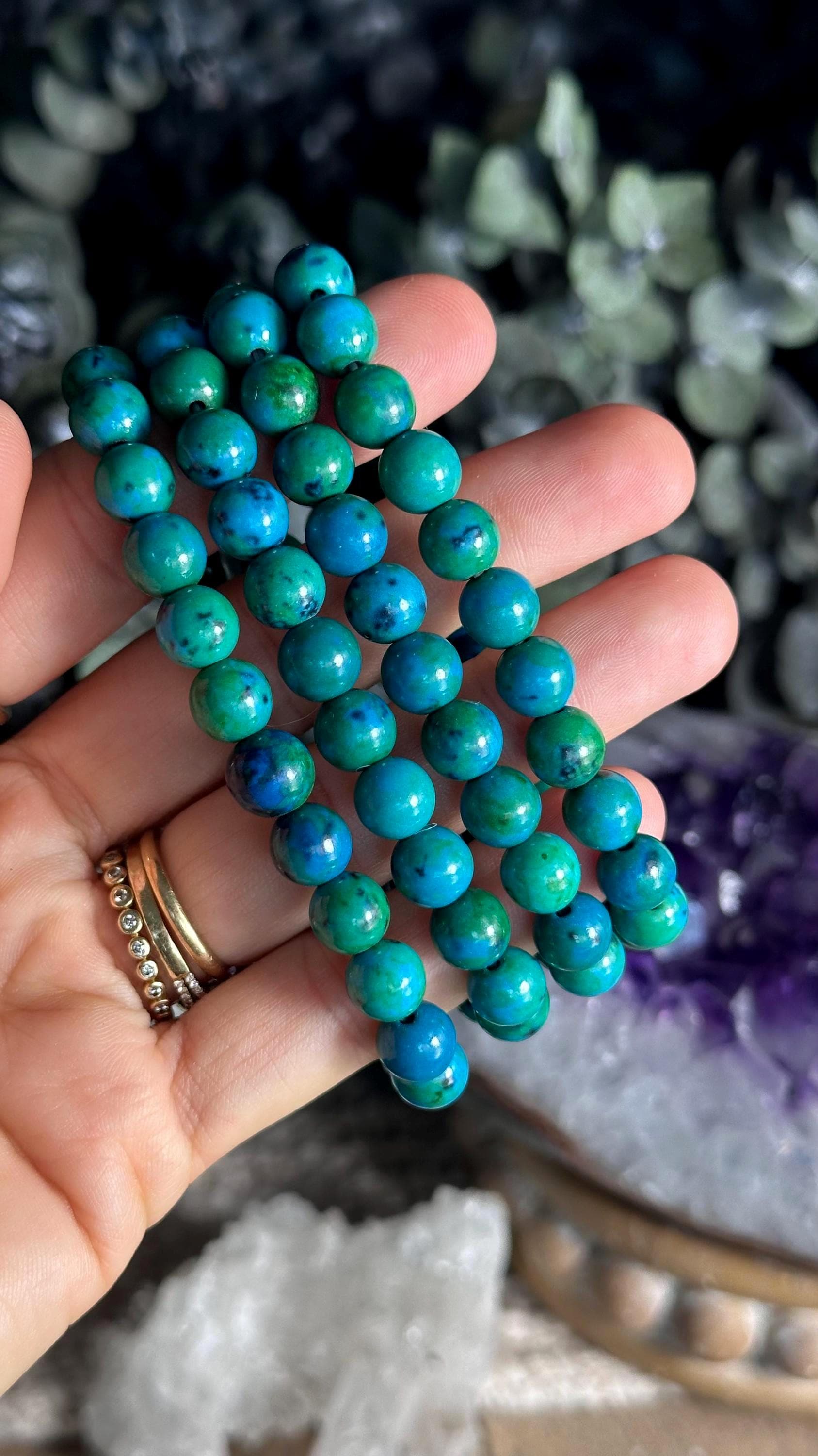 8mm Chrysocolla Bracelet, Gemstone Bracelet 8mm Chrysocolla Bracelet, Gemstone Bracelet