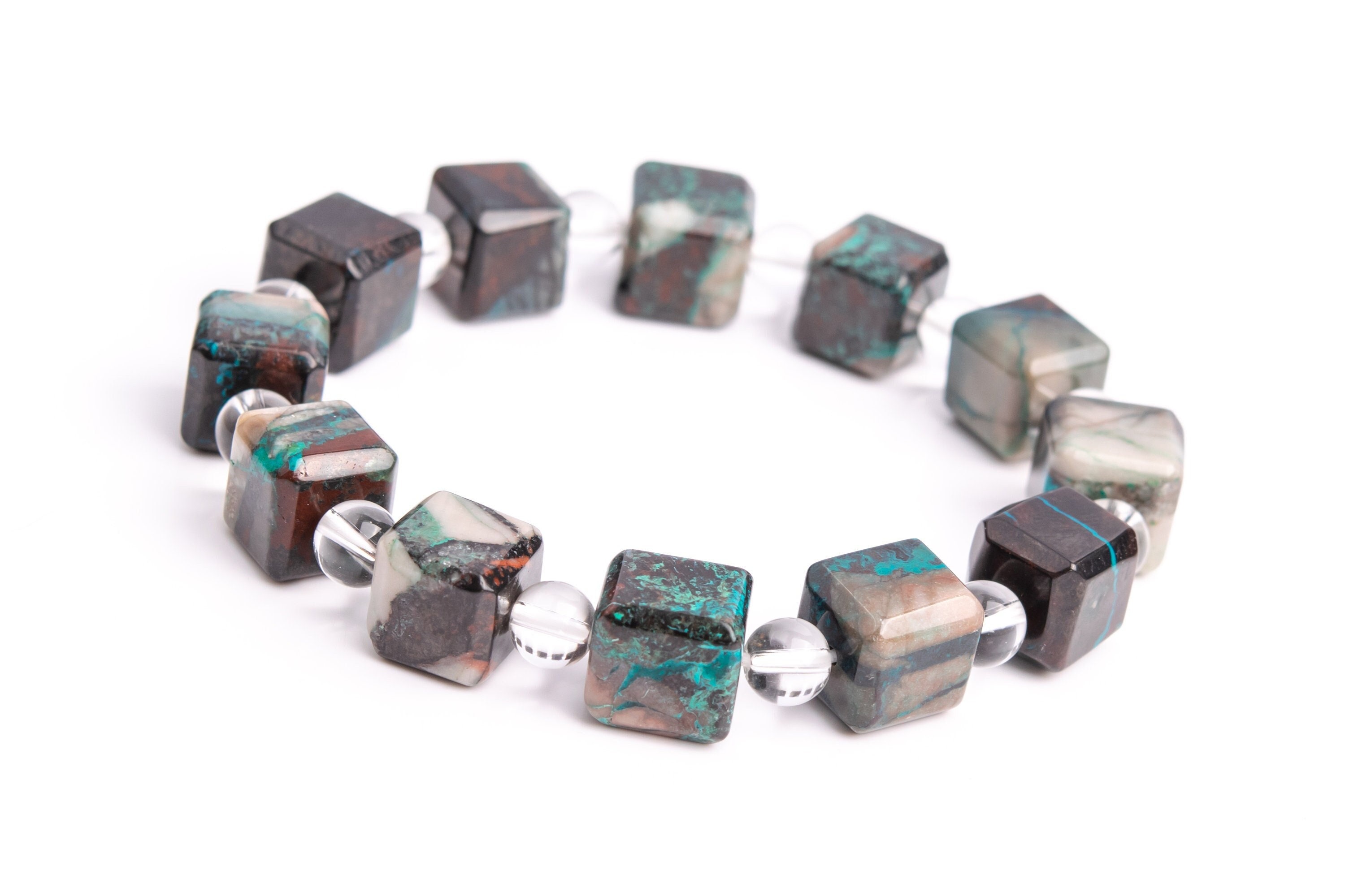 9-10mm Chrysocolla Beads Brown Bracelet Grade Aa Genuine Natural Beveled Edge Faceted Cube Gemstone 7.5" (118498h-4037) 9-10mm Chrysocolla Beads Brown Bracelet Grade Aa Genuine Natural Beveled Edge Faceted Cube Gemstone 7.5" (118498h-4037)