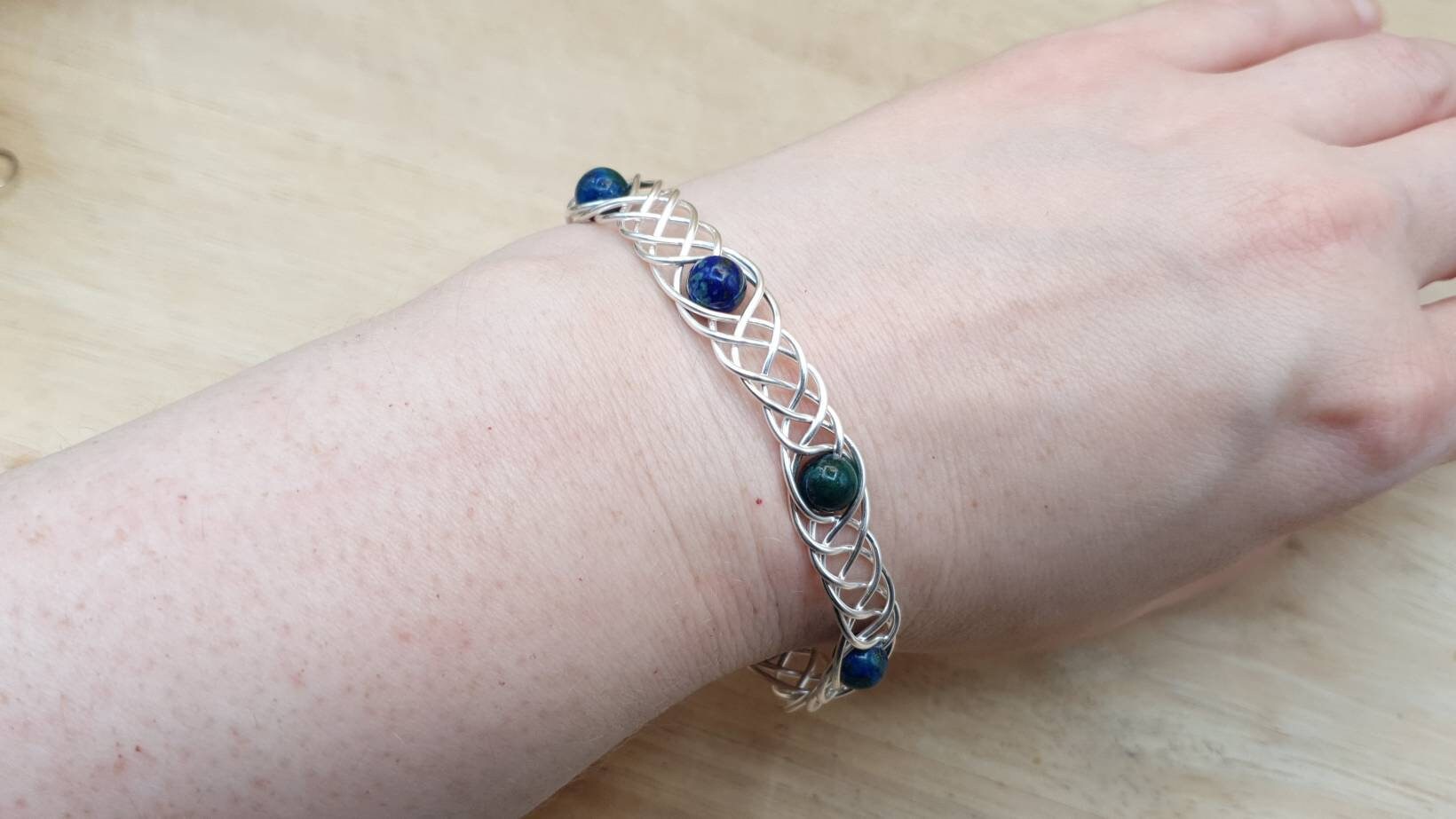 Adjustable Chrysocolla Cuff Bracelet. Celtic Knot Silver Filled Bracelets For Women. Reiki Jewelry. Adjustable Chrysocolla Cuff Bracelet. Celtic Knot Silver Filled Bracelets For Women. Reiki Jewelry.