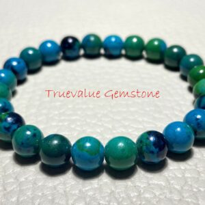 Chrysocolla Beaded Bracelet: Bohemian Healing Gemstone Accessory