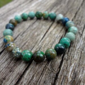 Chrysocolla Bracelet. Boho Style Teal Blue Gemstone Statement Bracelet Handmade In Australia By Miss Leroy
