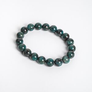 Dark Blue Green Chrysocolla Beads Bracelet 7.5" Genuine Natural 8MM 10MM Round Gemstone