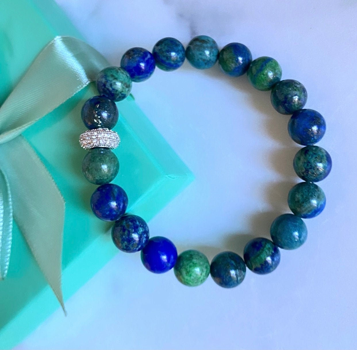 Chrysocolla Gemstone Bracelet Chrysocolla Gemstone Bracelet