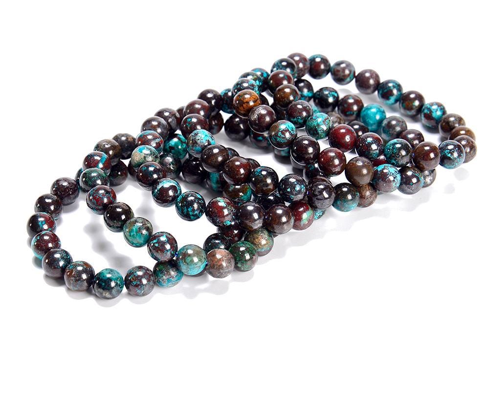 Natural Chrysocolla Gemstone Round Bracelet 6mm 8mm 10mm 7.5 Inch Strand (s48) Natural Chrysocolla Gemstone Round Bracelet 6mm 8mm 10mm 7.5 Inch Strand (s48)