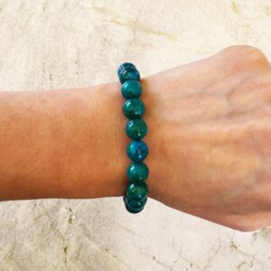 Ray Mine Chrysocolla Bracelet - 10mm Stretch Handcrafted