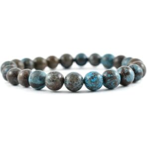 CHRYSOCOLLA Round Beaded Bracelet – Healing Crystals, Gemstone Bracelet
