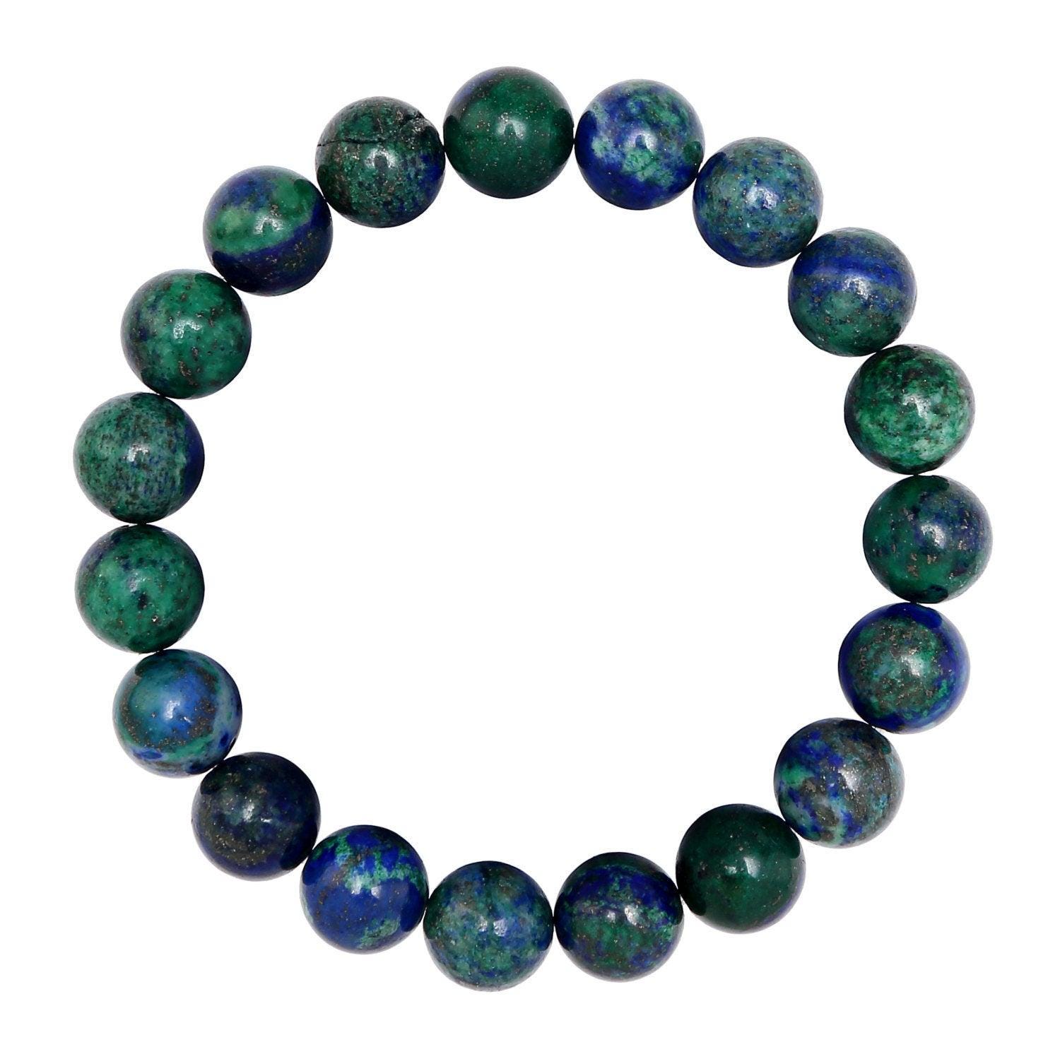 Chrysocolla Smooth Round Bracelet 8mm 10mm 7.5" Length Chrysocolla Smooth Round Bracelet 8mm 10mm 7.5" Length