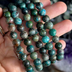 Chrysocolla Stretch Beaded Bracelet, Crystal Bracelets, 8mm