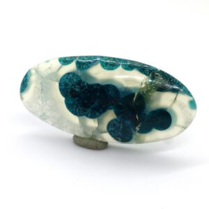 20.240 Carats Ray Mine Blue Dot Chrysocolla Cabochon Bulls Eye Gem Grade Arizona Hand Cut Turquoise Jewelry Stalactite Stalagmite