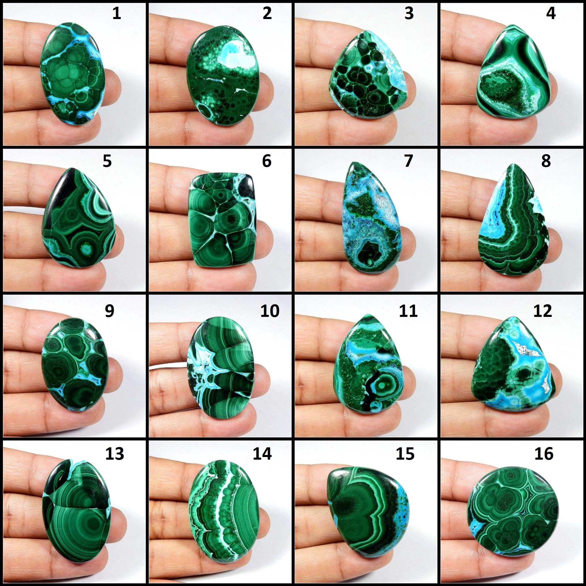 Amazing~ Blue Green Chrysocolla Malachite Gemstone. Natural Malachite Chrysocolla Cabochon. Mix Shape Chrysocolla Malachite Loose. Mhm-b