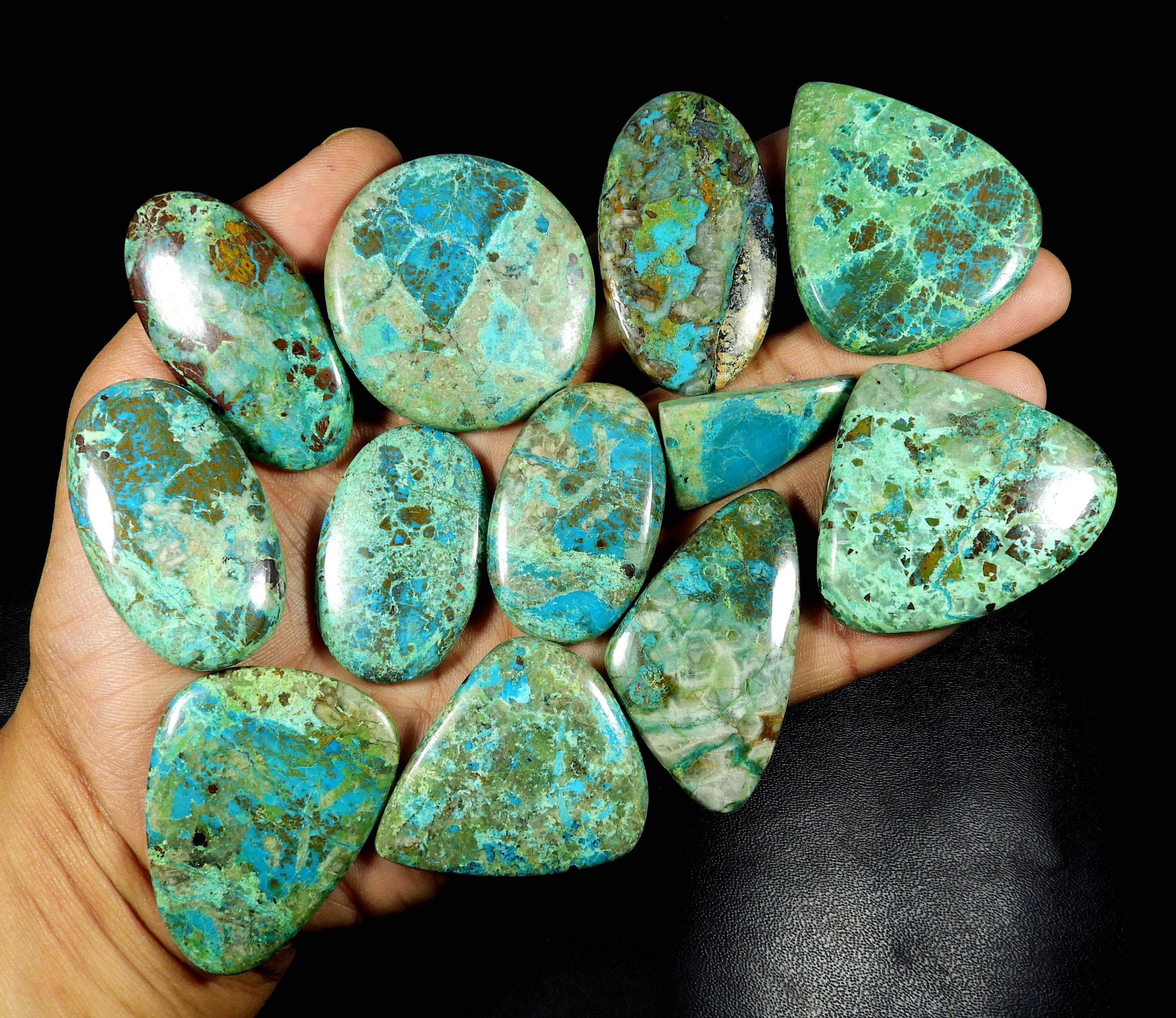 Green Blue Chrysocolla Cabochon. Awesome~ Natural Chrysocolla. Chrysocolla Gemstone. Mix Shape Wholesale Chrysocolla Loose For Jewelry.