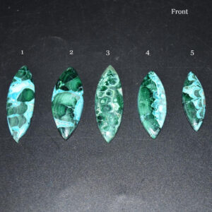 Large Malachite With Chrysocolla Marquise Gemstone Cabochons - 1 Count - 5 Options