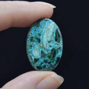 Large Malachite With Chrysocolla Oval Gemstone Cabochons - 1 Count - 5 Options Lot 03