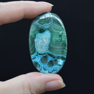 Large Malachite With Chrysocolla Oval Gemstone Cabochons - 1 Count - 9 Options Lot 01