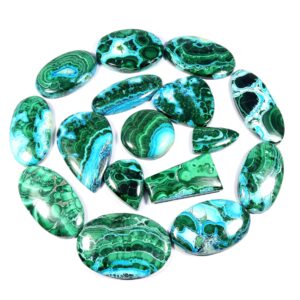 Malachite Chrysocolla Cabochon. Designer~ Natural Green Blue Malachite Chrysocolla Gemstone. Chrysocolla Malachite For Jewelry. Variation