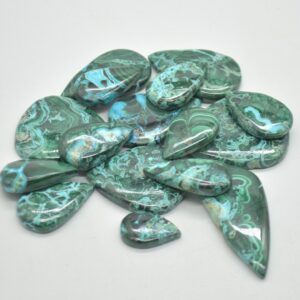 Malachite Chrysocolla Gemstone Cabochon - 1 Count - Large Teardrop Cabochon - 3 Options