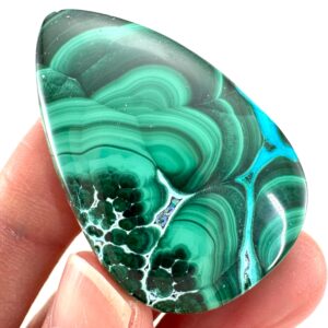 Malachite Chrysocolla Cabochon , Green And Blue Malacolla Gemstone