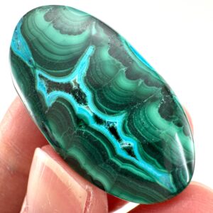 Malachite Chrysocolla Cabochon , Green And Blue Malacolla Gemstone