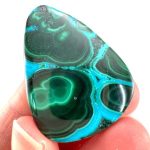 Malachite Chrysocolla Cabochon , Green And Blue Malacolla Gemstone