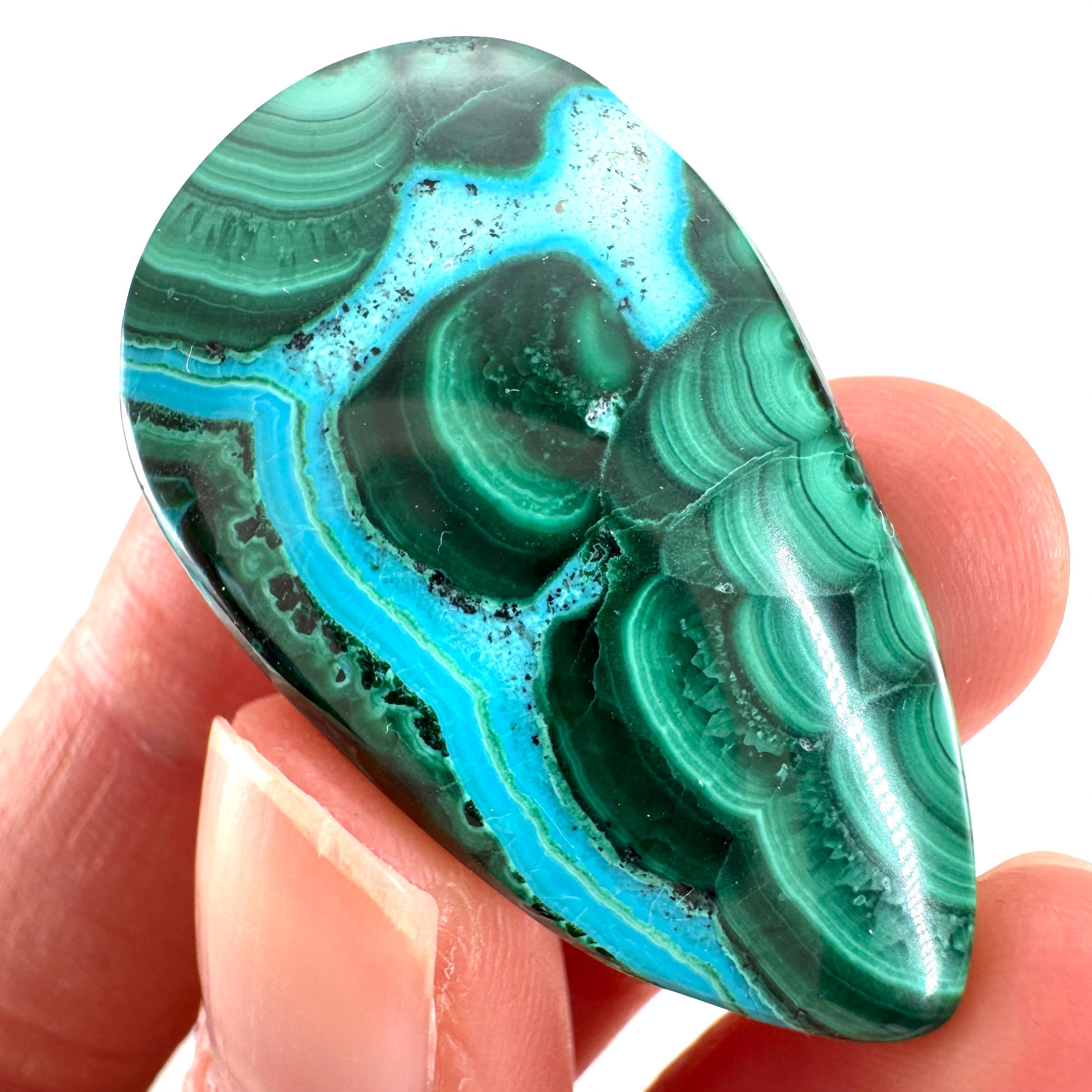 Malachite Chrysocolla Cabochon | Green And Blue Malacolla Gemstone Malachite Chrysocolla Cabochon | Green And Blue Malacolla Gemstone