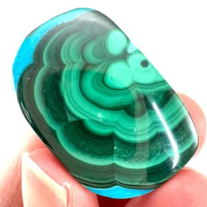 Malachite Chrysocolla Cabochon , Green And Blue Malacolla Gemstone