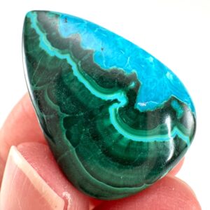 Malachite Chrysocolla Cabochon , Green And Blue Malacolla Gemstone