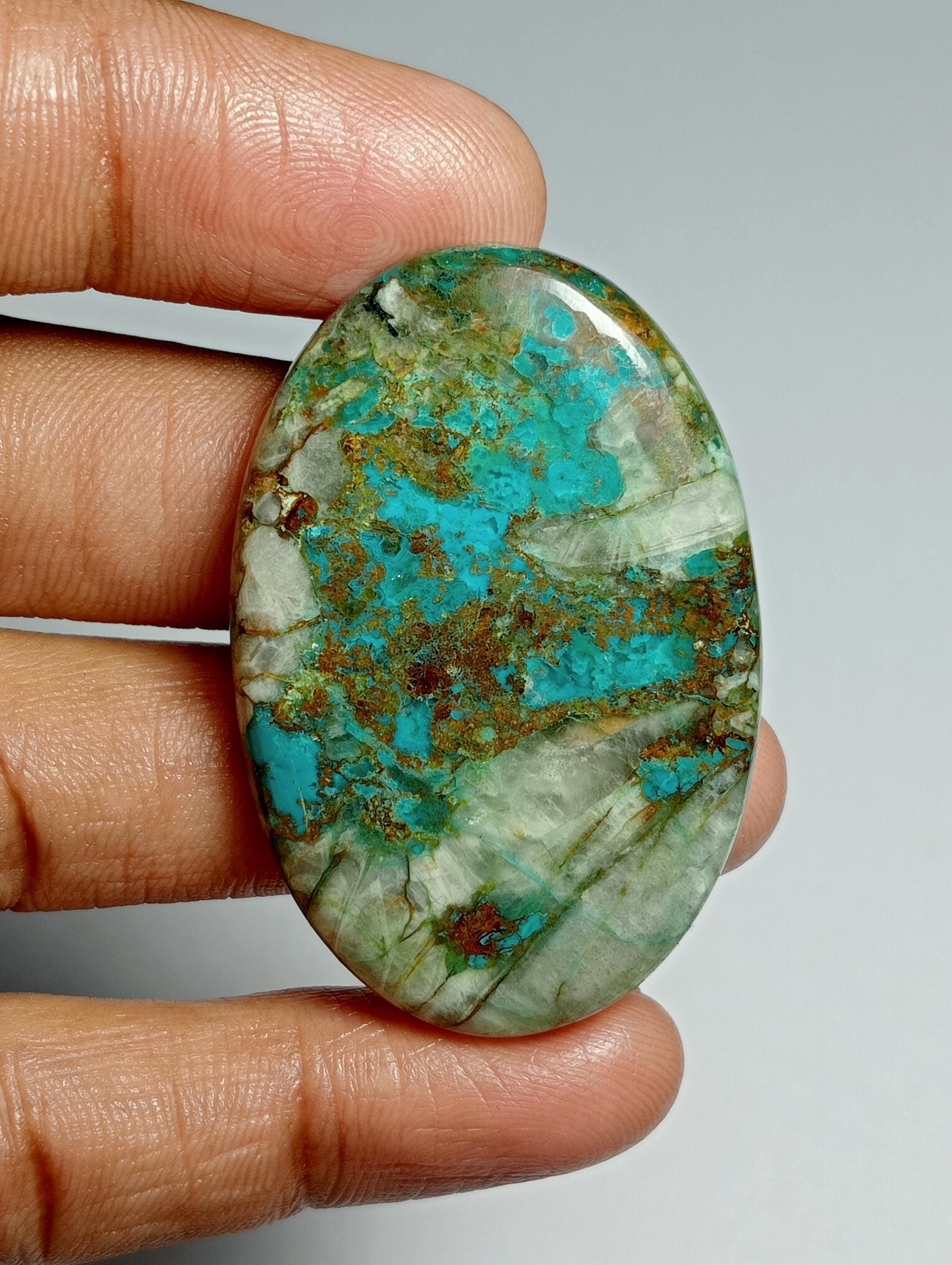Chrysocolla Malachite Cabochon: Natural Gemstone For Jewelry Making (45 X 30 Mm, 72 Cts.) Chrysocolla Malachite Cabochon: Natural Gemstone For Jewelry Making (45 X 30 Mm, 72 Cts.)