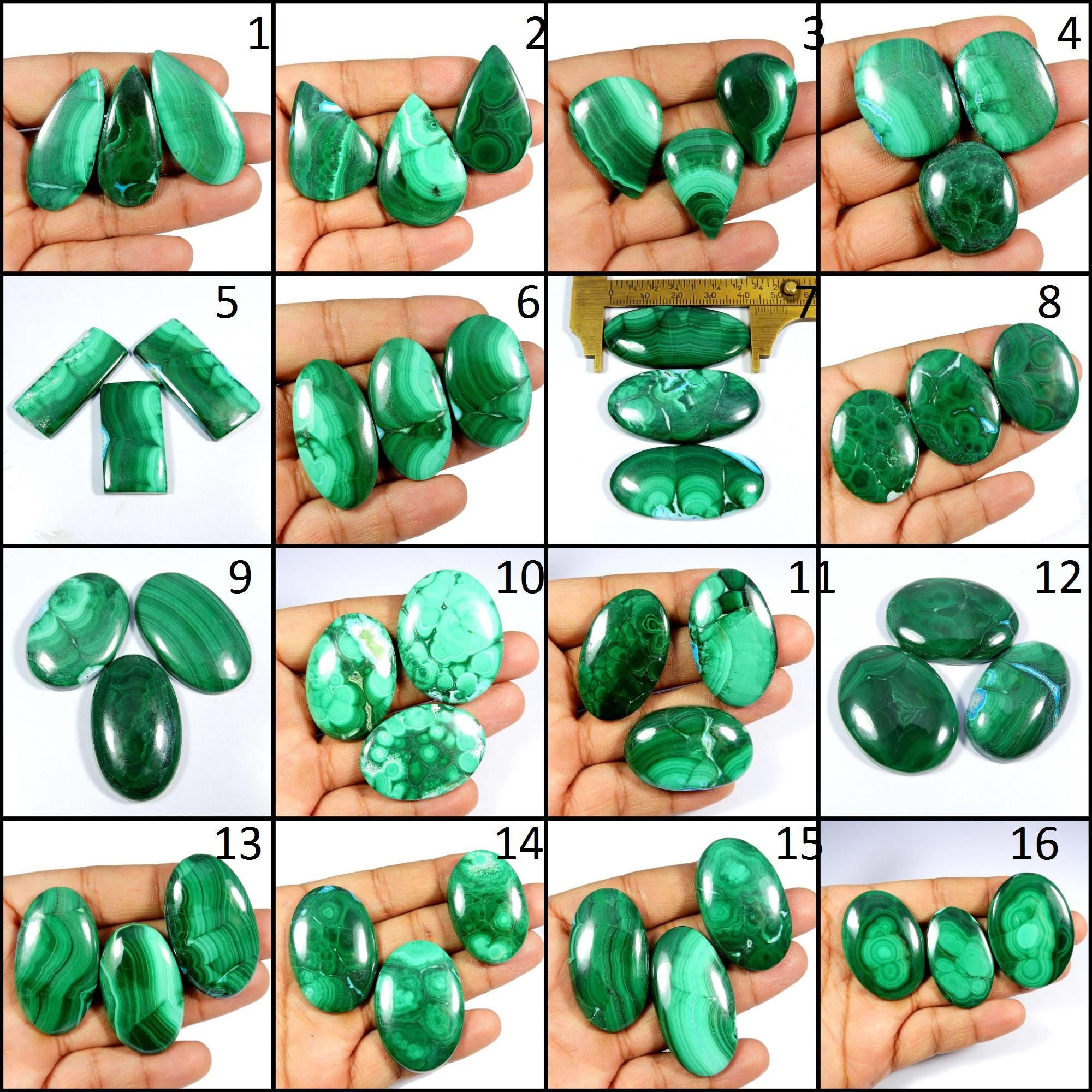 Natural Green Malachite. Malachite Cabochon. Green Malachite Gemstone. Mix Shape Wholesale Lot Malachite Chrysocolla For Jewelry Loose.