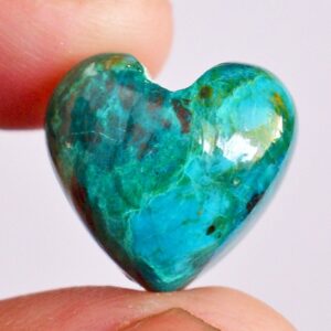 Aaa+ Quality Natural Chrysocolla Heart Shape Cabochon Smooth Hand Polished Calibrated Gemstone For Jewelry Making All Sizes Available