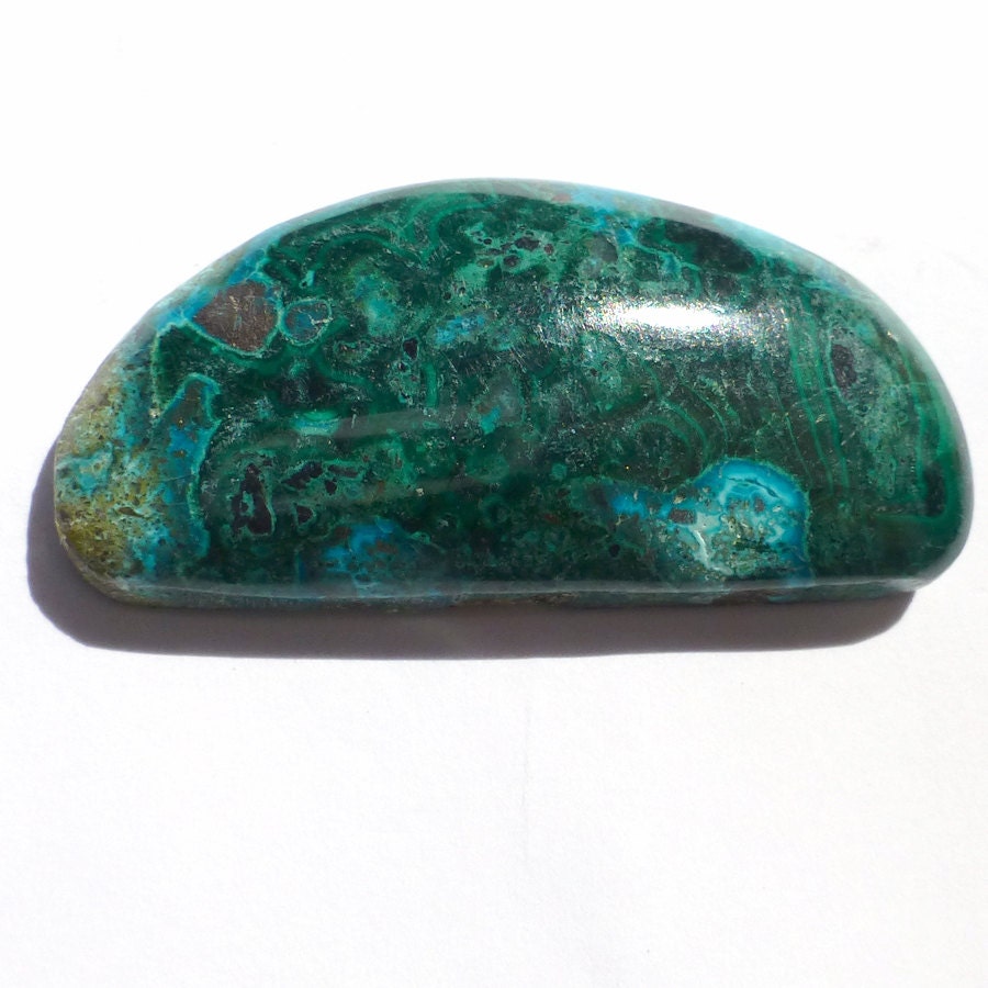 Chrysocolla Cabochon Ray Mine Arizona Usa Large Free Form Rare Green Malachite Turquopise Aqua Teal Blue Dot Gem Designer Cut Lapidary