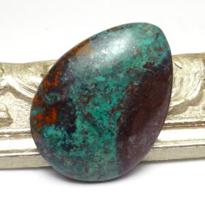 Sonoran Sunrise Cabochon Pear Tear Drop Chrysocolla Arizona Usa One Of A Kind Rare Red Turquoise Jewelry Handmade Chrysocolla
