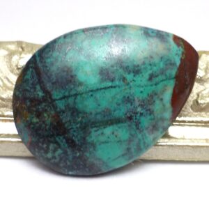 Sonoran Sunrise Cabochon Pear Tear Drop Chrysocolla Arizona Usa One Of A Kind Rare Red Turquoise Jewelry Handmade Chrysocolla