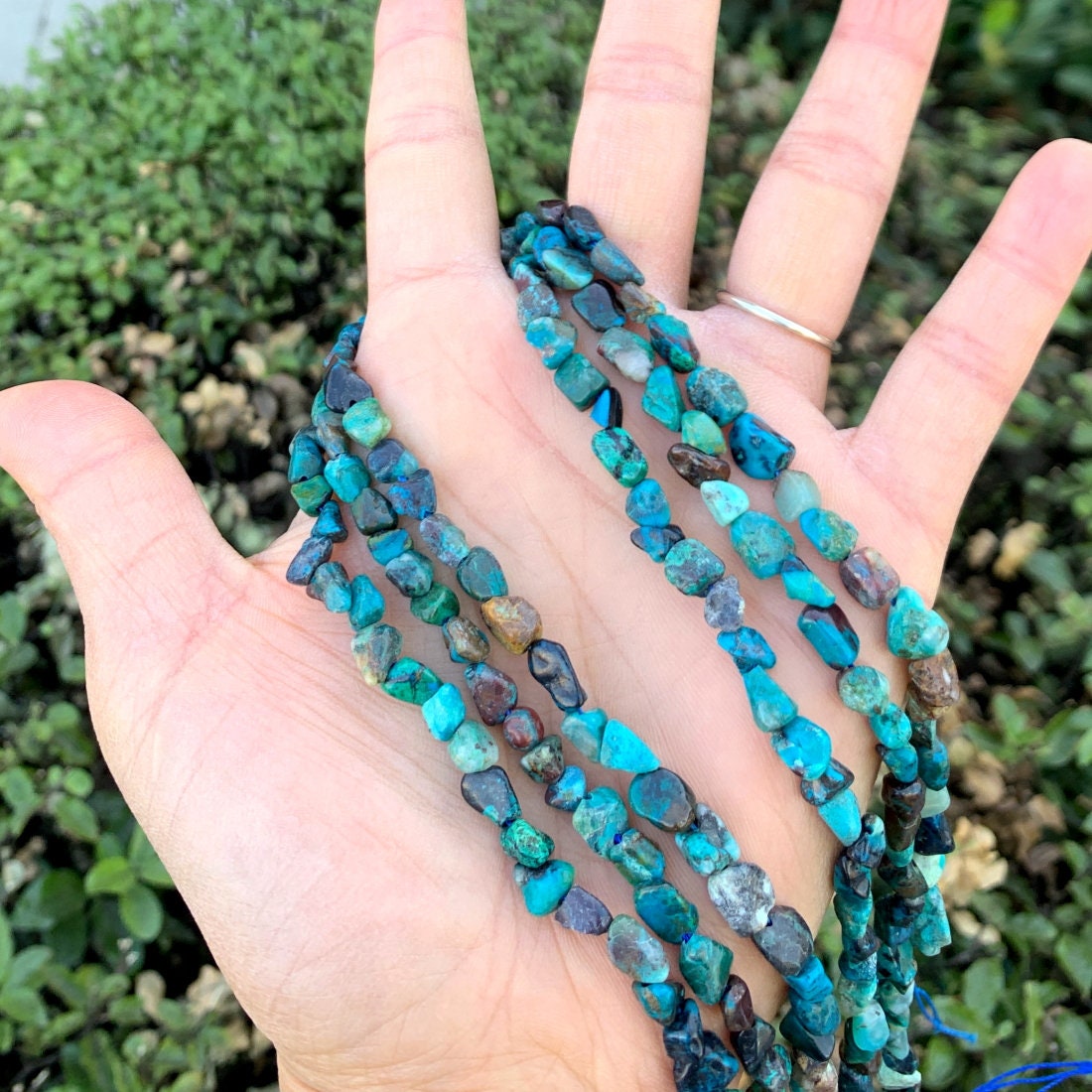 15 Inch Natural Chrysocolla Turquoise Healing Gemstone 6mm To 8mm Free Form Oval Tumbled Pebble Stone Bead For Bracelet Jewelry Making 15 Inch Natural Chrysocolla Turquoise Healing Gemstone 6mm To 8mm Free Form Oval Tumbled Pebble Stone Bead For Bracelet Jewelry Making