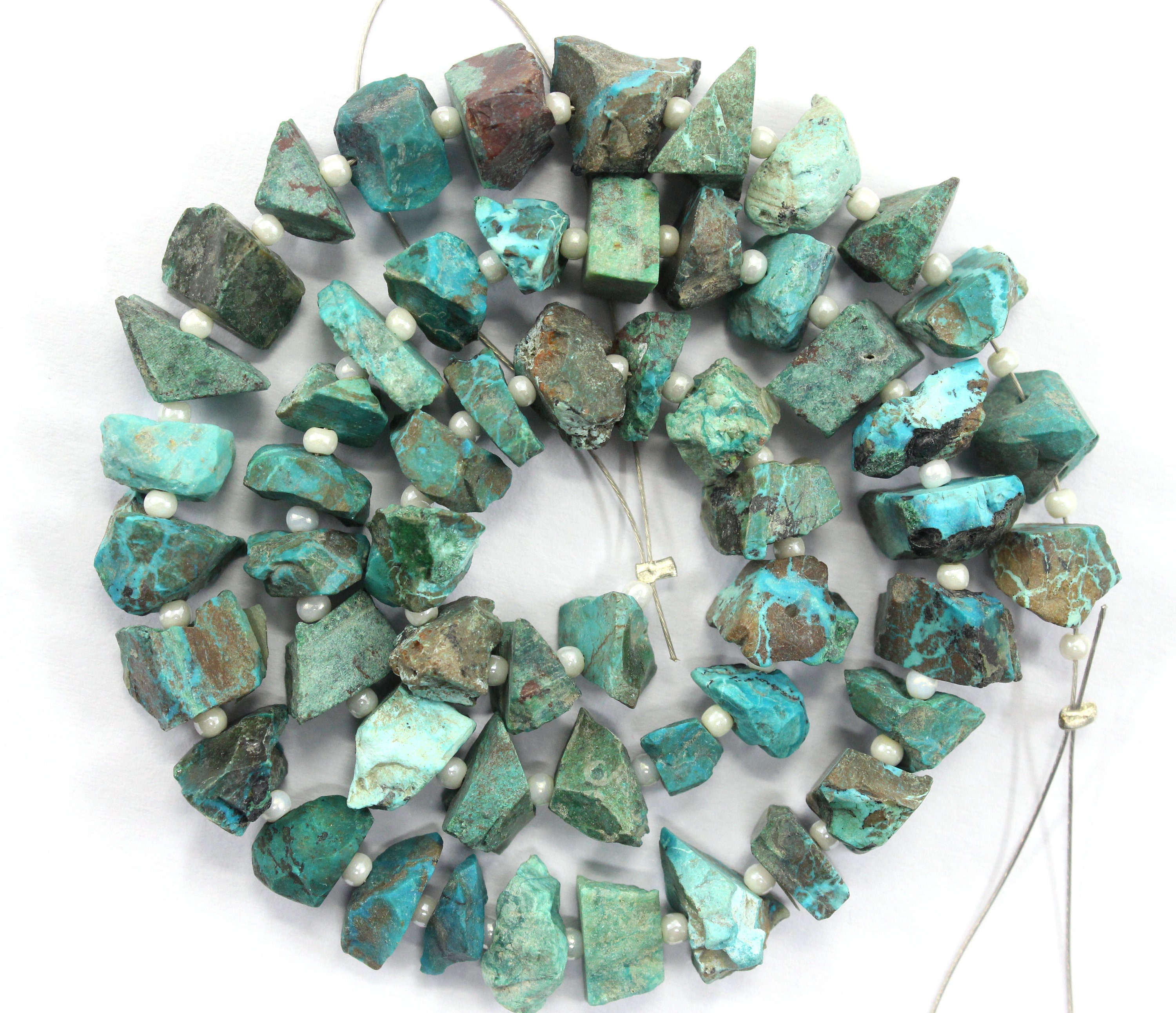 50 Natural Chrysocolla Gemstone Beads: Uneven Rough Drilled Jewelry Making 50 Natural Chrysocolla Gemstone Beads: Uneven Rough Drilled Jewelry Making