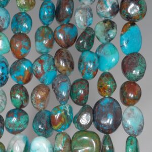8-10mm Chrysocolla Quantum Quattro Gemstone Pebble Nugget Granule Loose Beads 15.5 Inch Full Strand (80001963-a30)