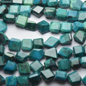 8 Inches Strand,Natural Chrysocolla Faceted Fancy Nuggets Shape, Size. 11-14mm 8 Inches Strand,Natural Chrysocolla Faceted Fancy Nuggets Shape, Size. 11-14mm
