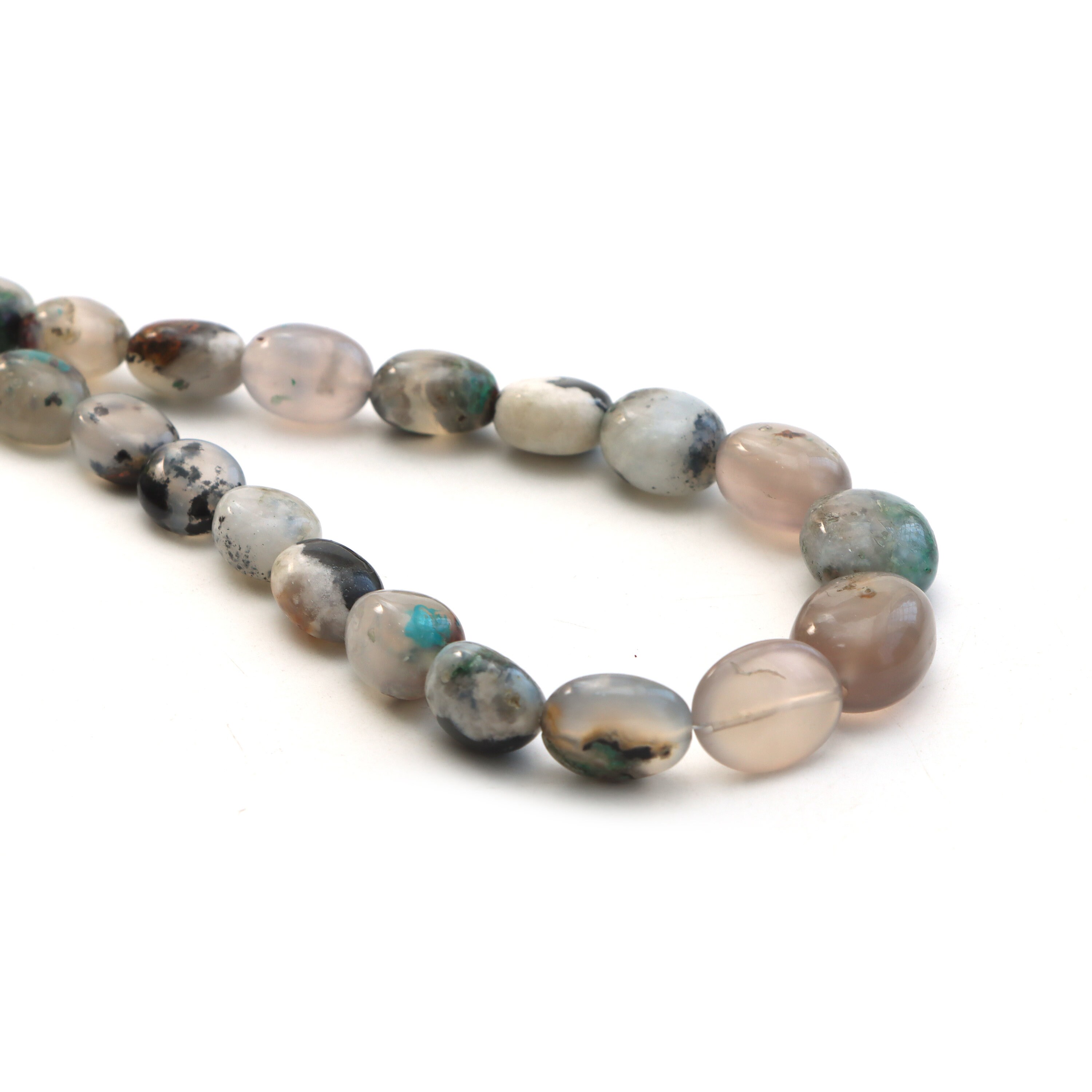 Copper Chrysocolla Smooth Tumble Beads, 8x9.5 Mm To 14x17 Mm, Tumble Shape Chrysocolla, Plain Chrysocolla, 20 Inches, Price Per Strand