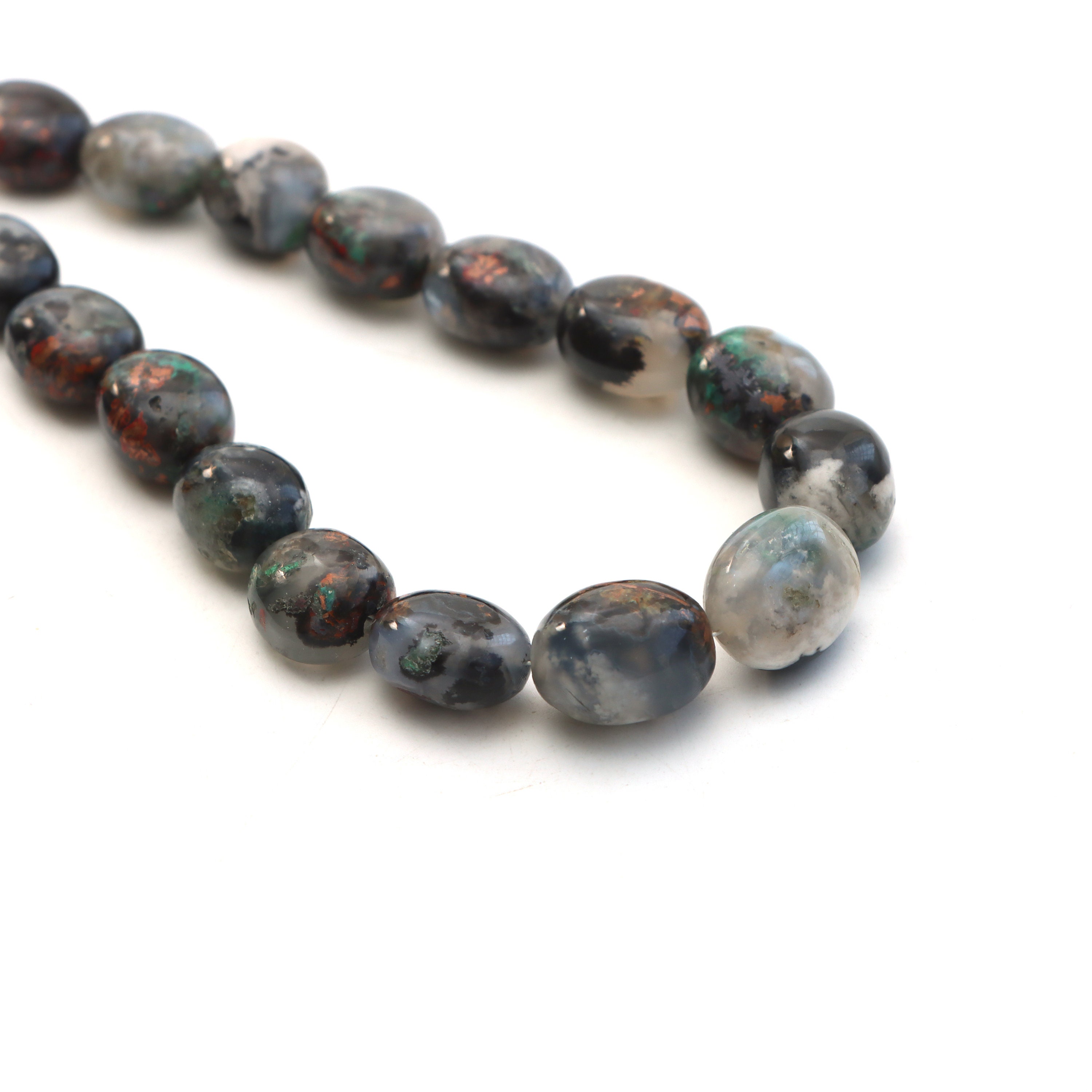 Copper Chrysocolla Smooth Tumble Beads, 8.5x10.5 Mm To 12.5x15 Mm, Tumble Shape Chrysocolla, Plain Chrysocolla, 20 Inches, Price Per Strand Copper Chrysocolla Smooth Tumble Beads, 8.5x10.5 Mm To 12.5x15 Mm, Tumble Shape Chrysocolla, Plain Chrysocolla, 20 Inches, Price Per Strand
