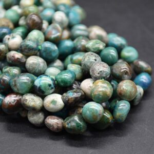Chrysocolla (dark Green & Blue) Gemstone Tumblestone Pebble Nugget Beads - 8mm - 10mm - 15" Strand Chrysocolla (dark Green & Blue) Gemstone Tumblestone Pebble Nugget Beads - 8mm - 10mm - 15" Strand