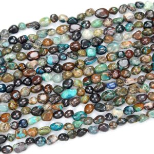 Natural Chrysocolla Gemstone Pebble Nugget 8-10MM 10-12MM Loose Beads (D467) Natural Chrysocolla Gemstone Pebble Nugget 8-10MM 10-12MM Loose Beads (D467)