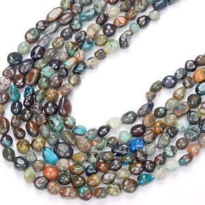 Natural Chrysocolla Gemstone Pebble Nugget 8-10MM 10-12MM Loose BeadsBULK LOT 1,2,6,12 and 50 (D467) Natural Chrysocolla Gemstone Pebble Nugget 8-10MM 10-12MM Loose BeadsBULK LOT 1,2,6,12 and 50 (D467)