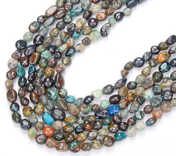 Natural Chrysocolla  Gemstone Pebble Nugget 8-10mm 10-12mm Loose Beadsbulk Lot 1,2,6,12 And 50 (d467)
