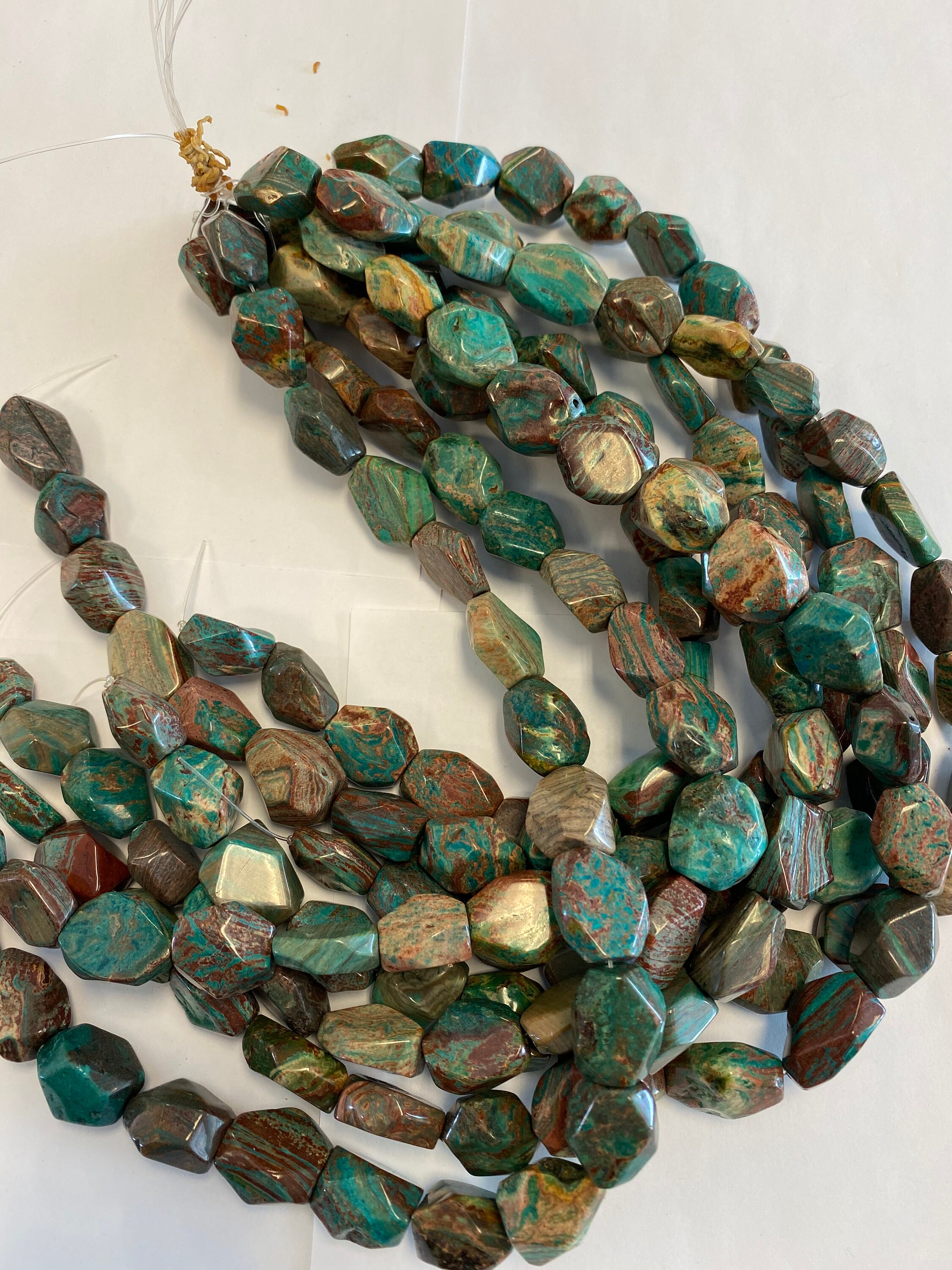 Chrysocolla Nuggets 20x(i8-12)mm Gemstone Bead -15.5 Inch Strand- Chrysocolla Nuggets 20x(i8-12)mm Gemstone Bead -15.5 Inch Strand-